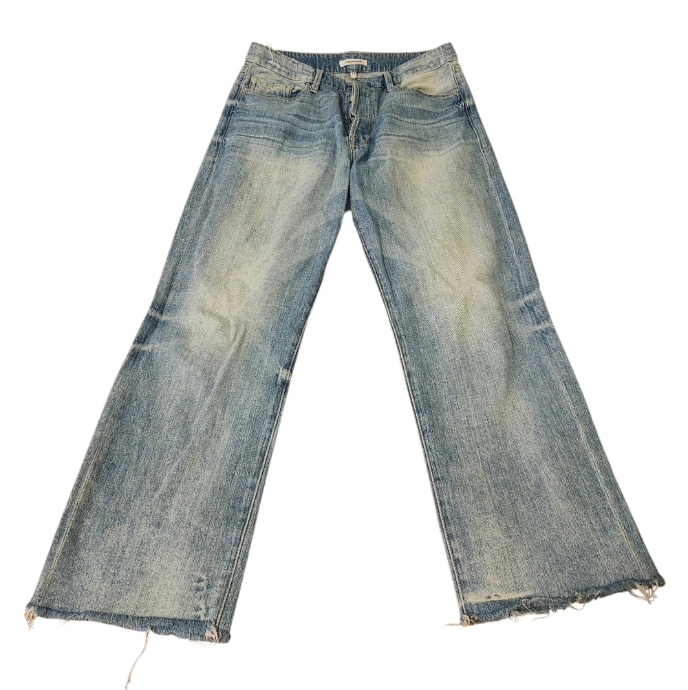 Good Americon Good Cuts Women's Blue Wide-Leg Jeans - 6 Distressed